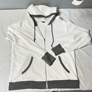 Champion Elite White Gray Full Zip Track Jacket Hoodie Athletic Athleisure XL
